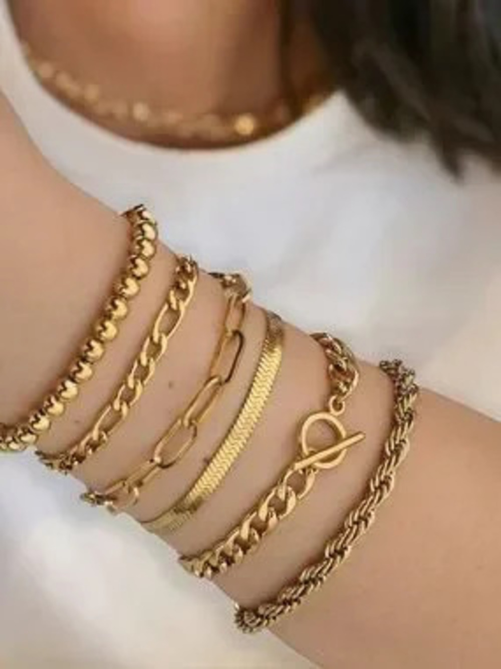 NEW 14K Gold Plated Bracelet Stack